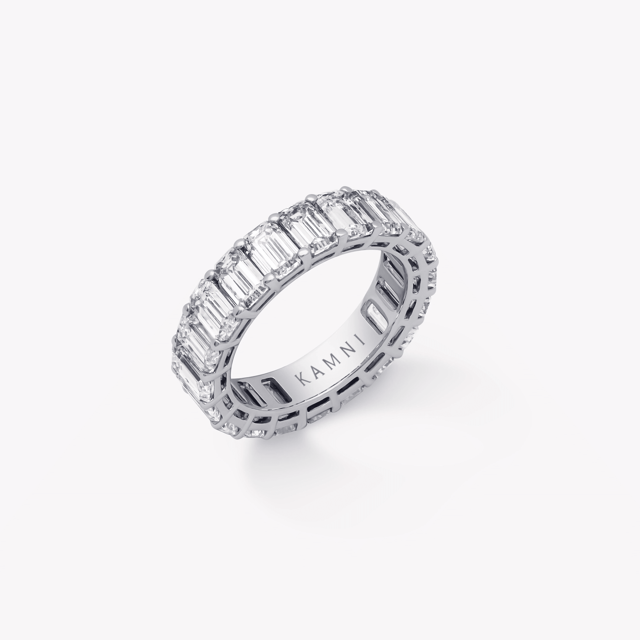 EMERALD DIAMOND ETERNITY RING - KAMNI Jewelry