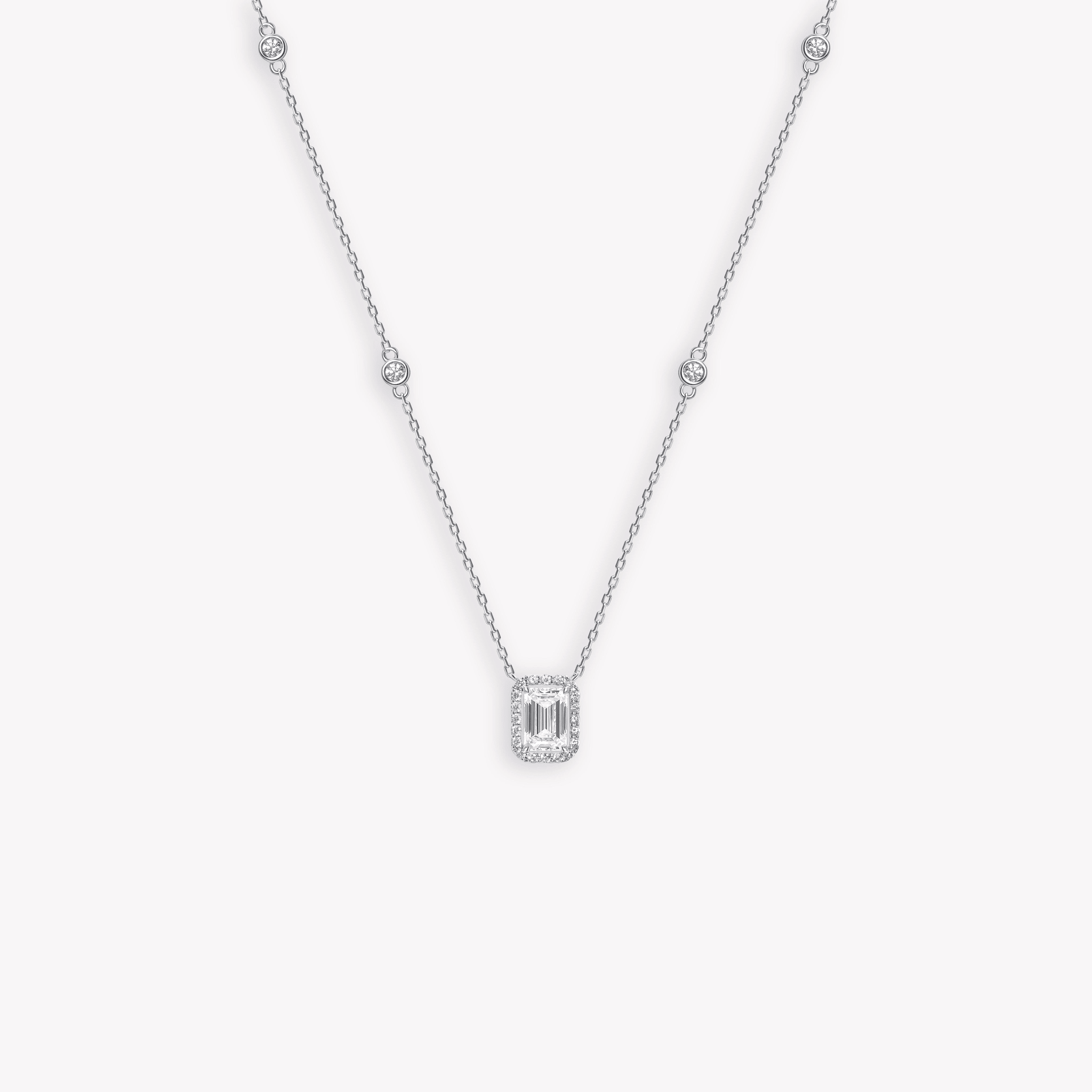 EMERALD DIAMOND HALO PENDANT - KAMNI Jewelry