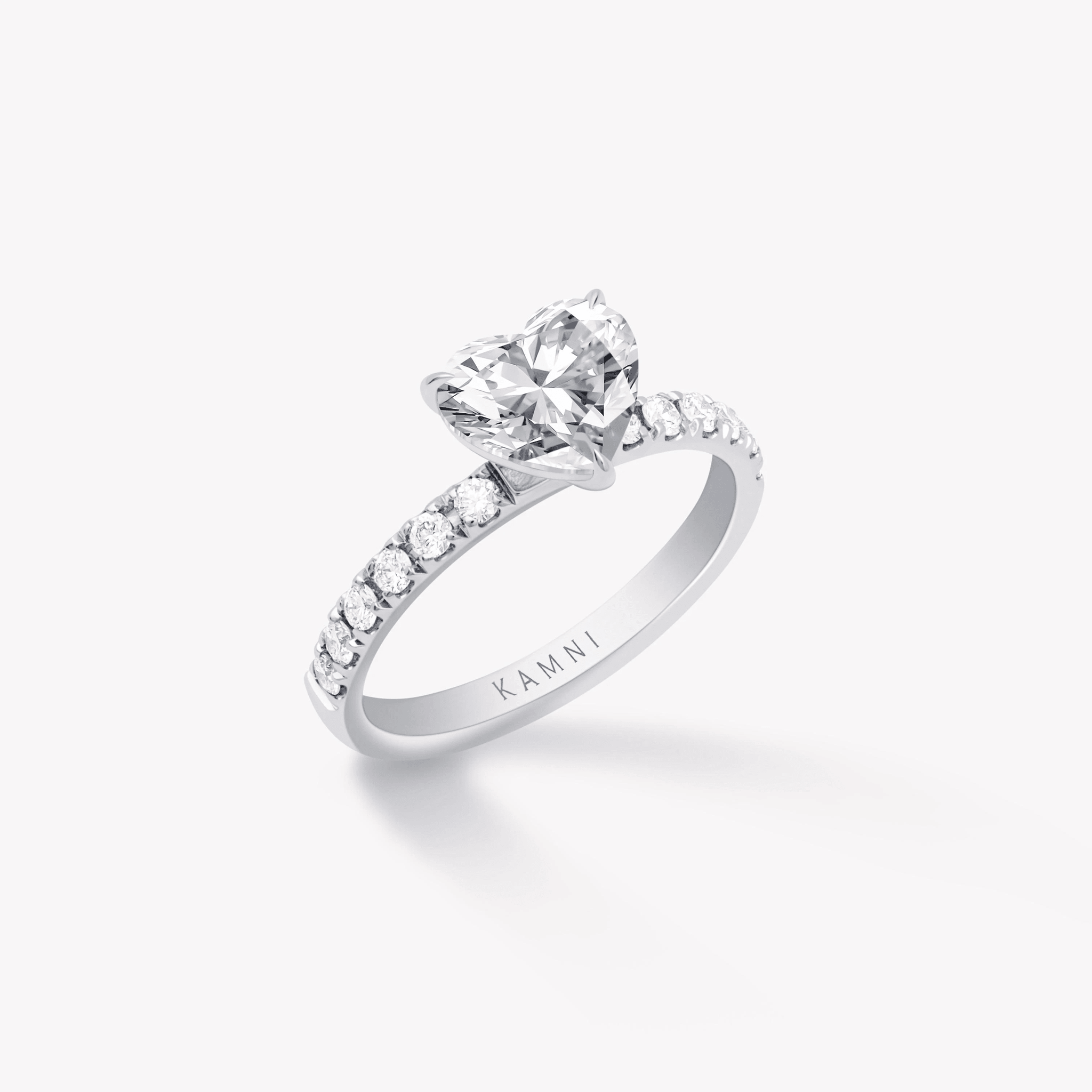 HEART CUT PAVE DIAMOND RING - KAMNI Jewelry