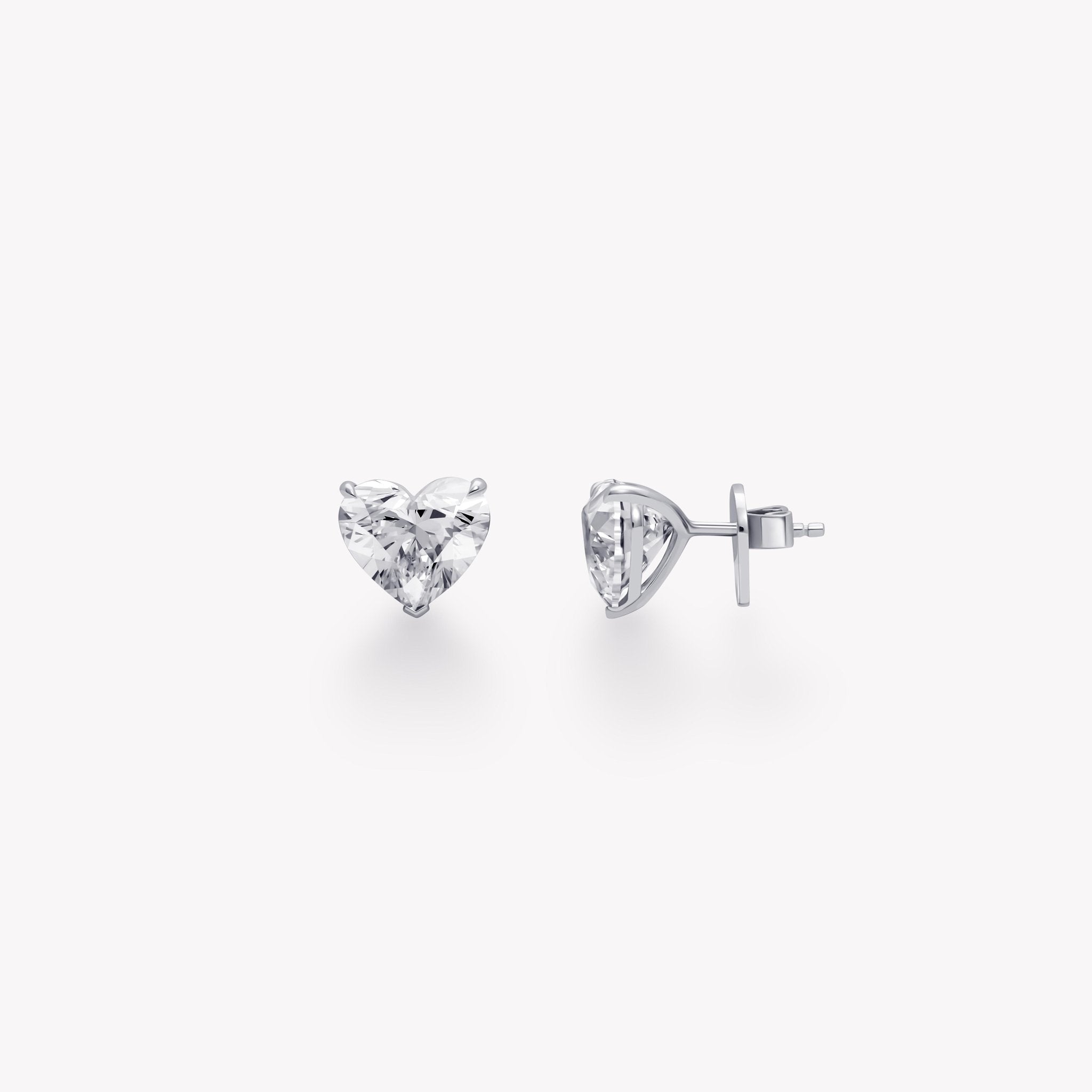 HEART - SHAPED DIAMOND STUD EARRINGS - KAMNI Jewelry