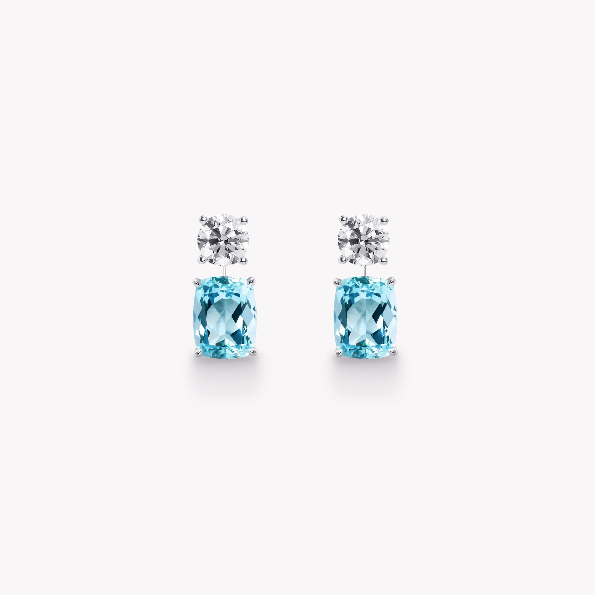 AQUAMARINE DIAMOND EARRINGS