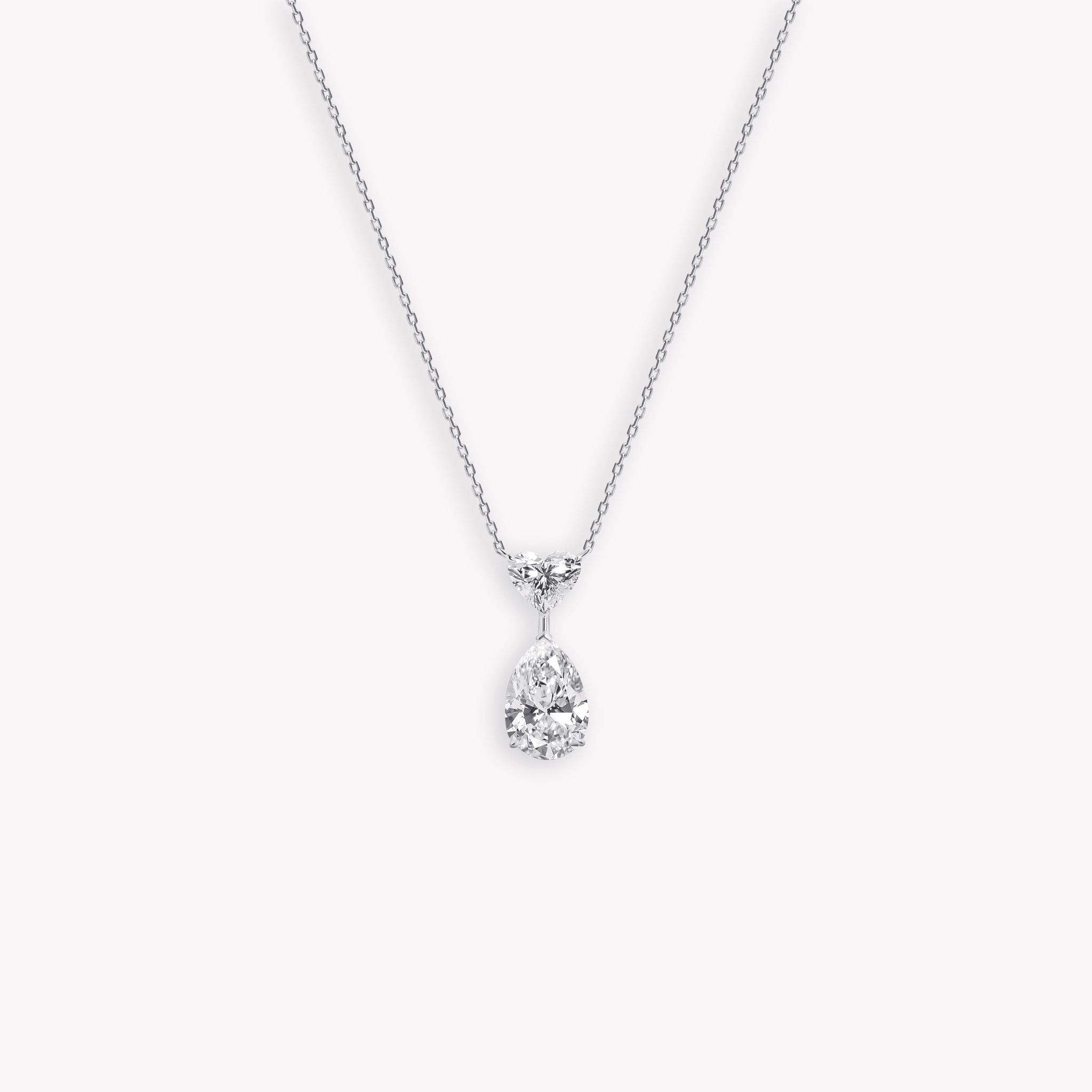 PEAR AND HEART DIAMOND PENDANT - KAMNI Jewelry