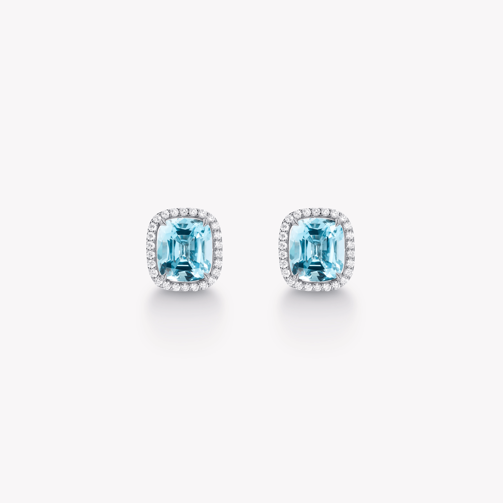 AQUAMARINE HALO EARRINGS - KAMNI Jewelry