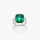 CUSHION CUT EMERALD AND DIAMOND RING - KAMNI Jewelry