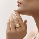 CUSHION CUT YELLOW DIAMOND ENGAGEMENT RING - KAMNI Jewelry