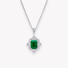 EMERALD AND DIAMOND PENDANT - KAMNI Jewelry