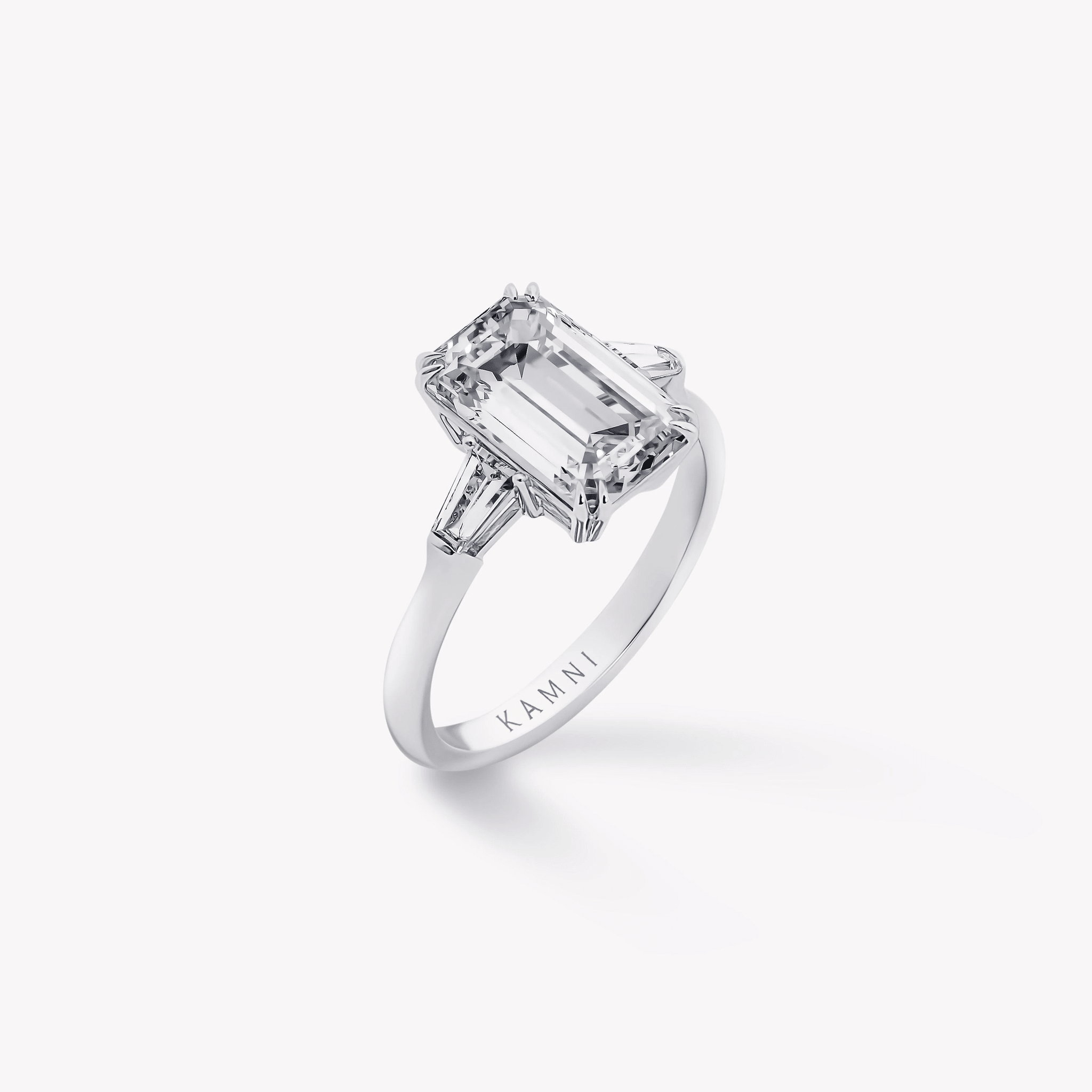 EMERALD CUT DIAMOND ENGAGEMENT RING - KAMNI Jewelry
