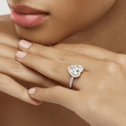HEART CUT PAVE & HALO DIAMOND RING - KAMNI Jewelry