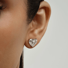 HEART DIAMOND STUD EARRINGS - KAMNI Jewelry