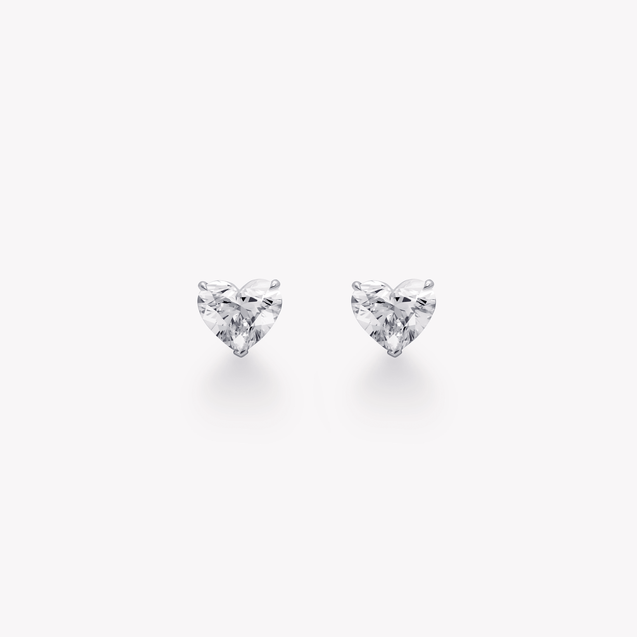 HEART - SHAPED DIAMOND STUD EARRINGS - KAMNI Jewelry