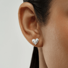 HEART - SHAPED DIAMOND STUD EARRINGS - KAMNI Jewelry