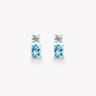 AQUAMARINE DIAMOND EARRINGS