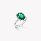 OVAL EMERALD PAVÉ RING