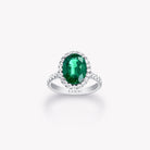 OVAL EMERALD PAVÉ RING