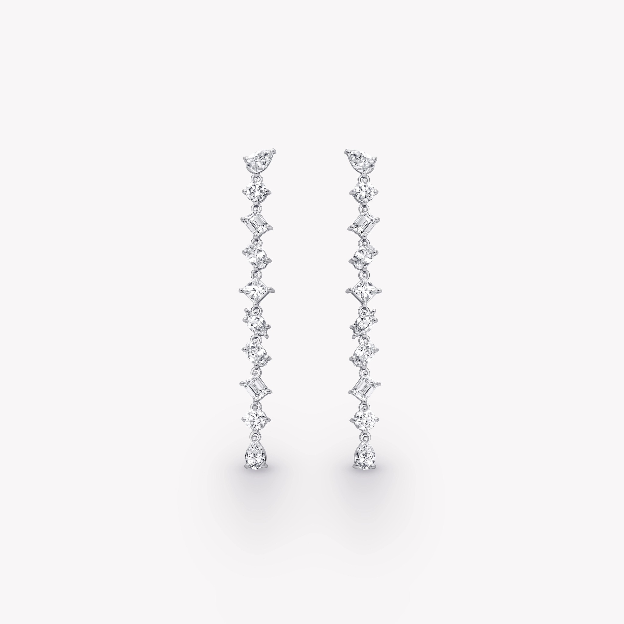 MULTI-SHAPE DIAMOND DROP EARRINGS