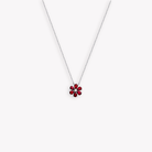 RUBY AND DIAMOND FLOWER PENDANT
