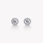 ROUND DIAMOND HALO STUD EARRINGS