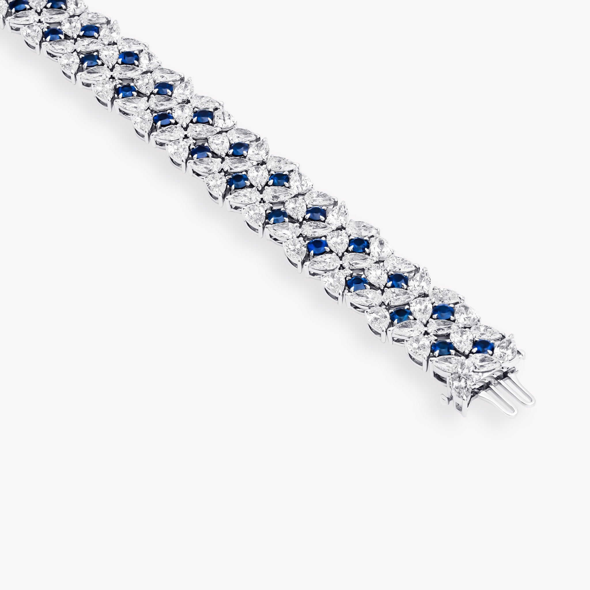 SAPPHIRE AND DIAMOND FLORAL BRACELET