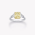CUSHION CUT YELLOW DIAMOND ENGAGEMENT RING