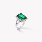 OCTAGON EMERALD AND DIAMOND RING - KAMNI Jewelry