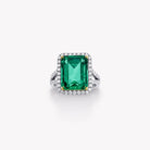 OCTAGON EMERALD AND DIAMOND RING - KAMNI Jewelry