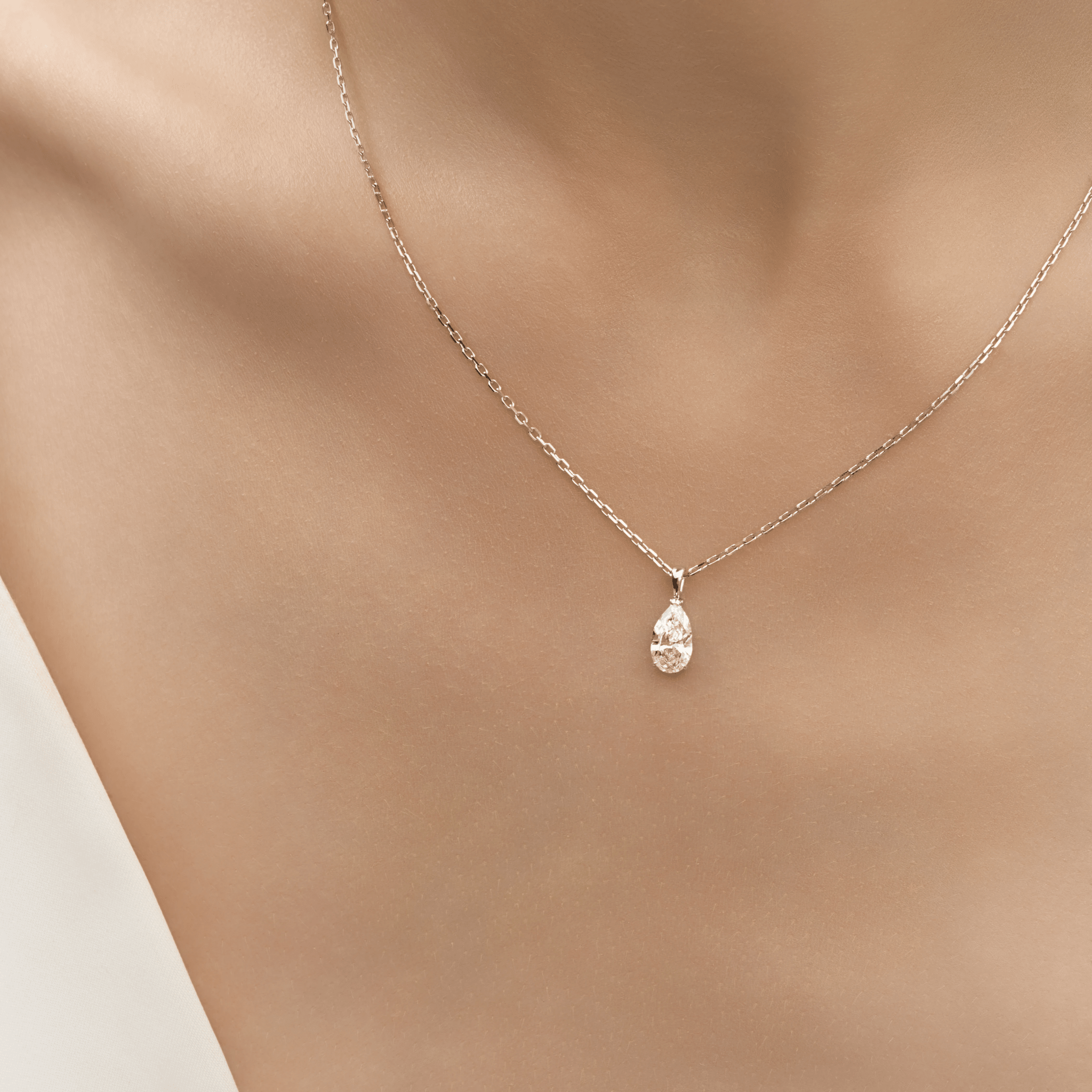 PEAR - SHAPED DIAMOND PENDANT - KAMNI Jewelry