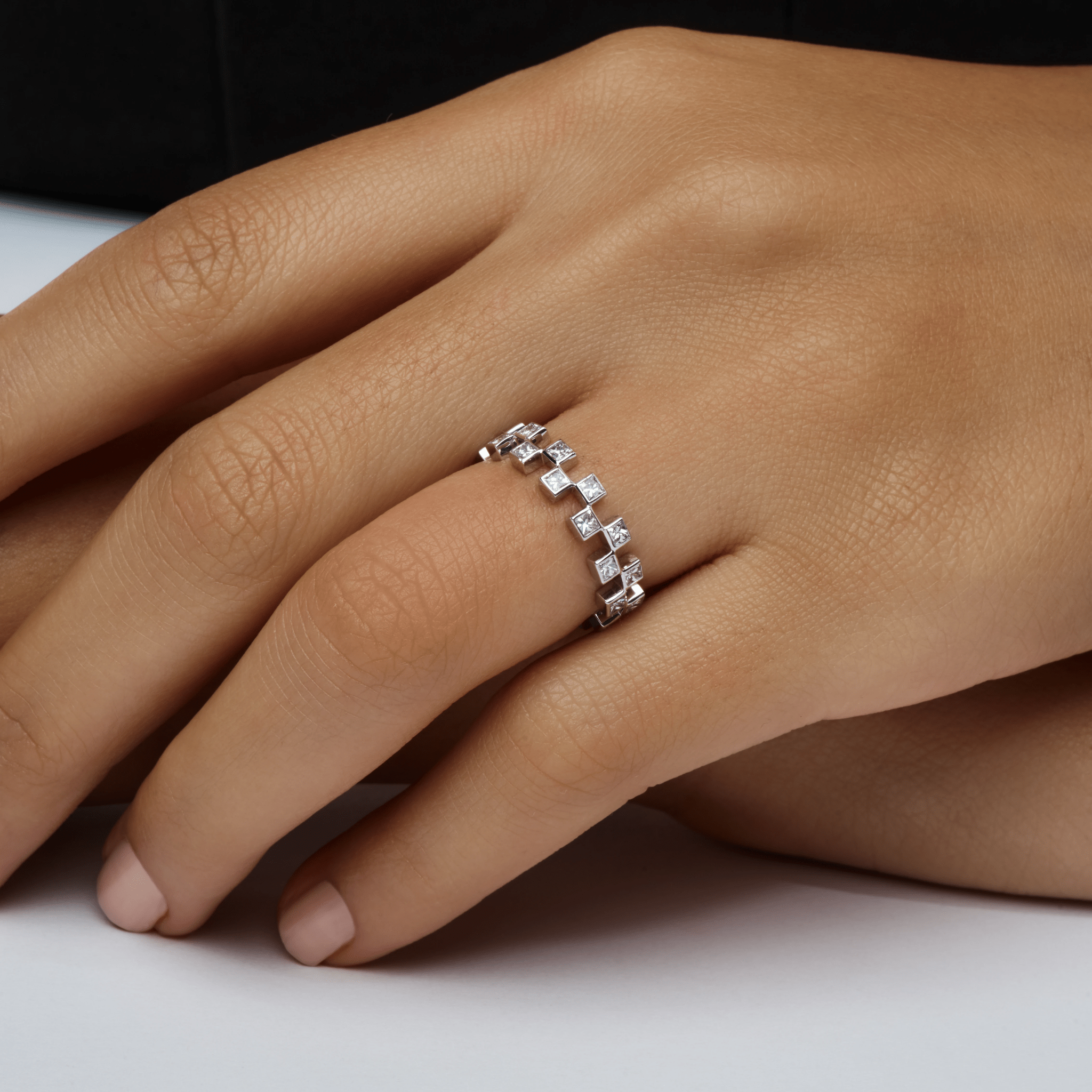 PRINCESS CUT DIAMOND ETERNITY RING - KAMNI Jewelry