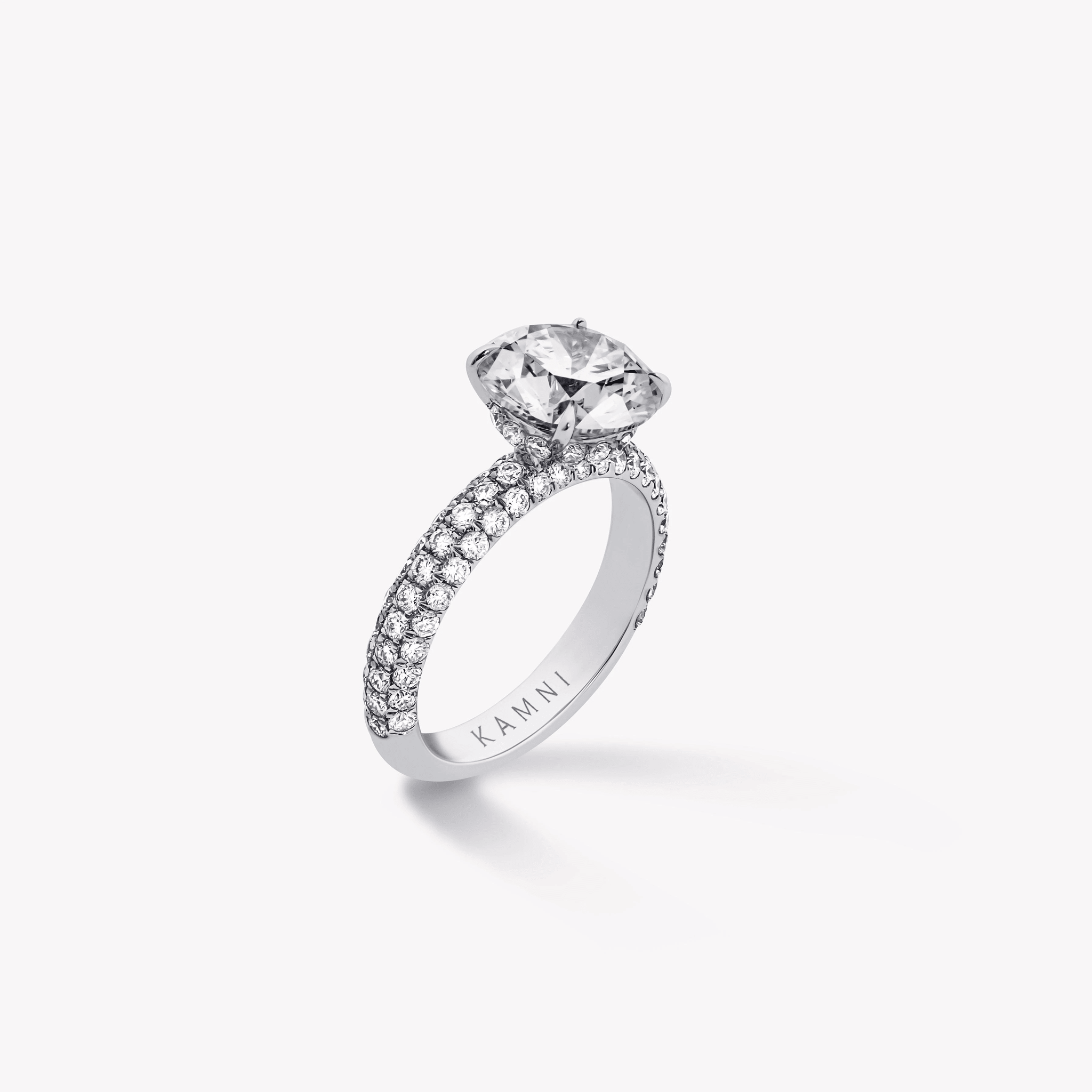 ROUND CUT DIAMOND PAVÉ RING - KAMNI Jewelry