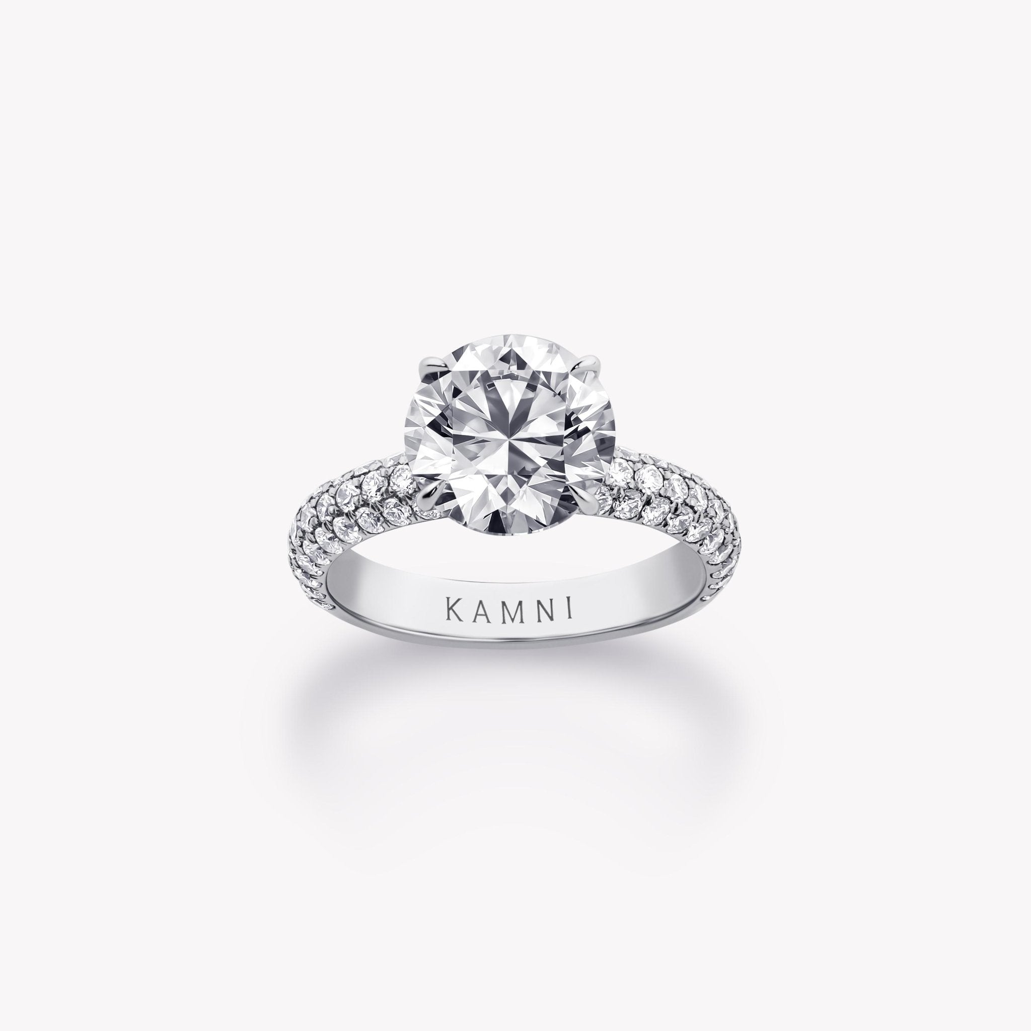 ROUND CUT DIAMOND PAVÉ RING - KAMNI Jewelry