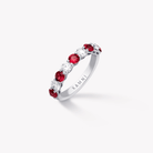 ROUND CUT RUBY AND DIAMOND RING - KAMNI Jewelry