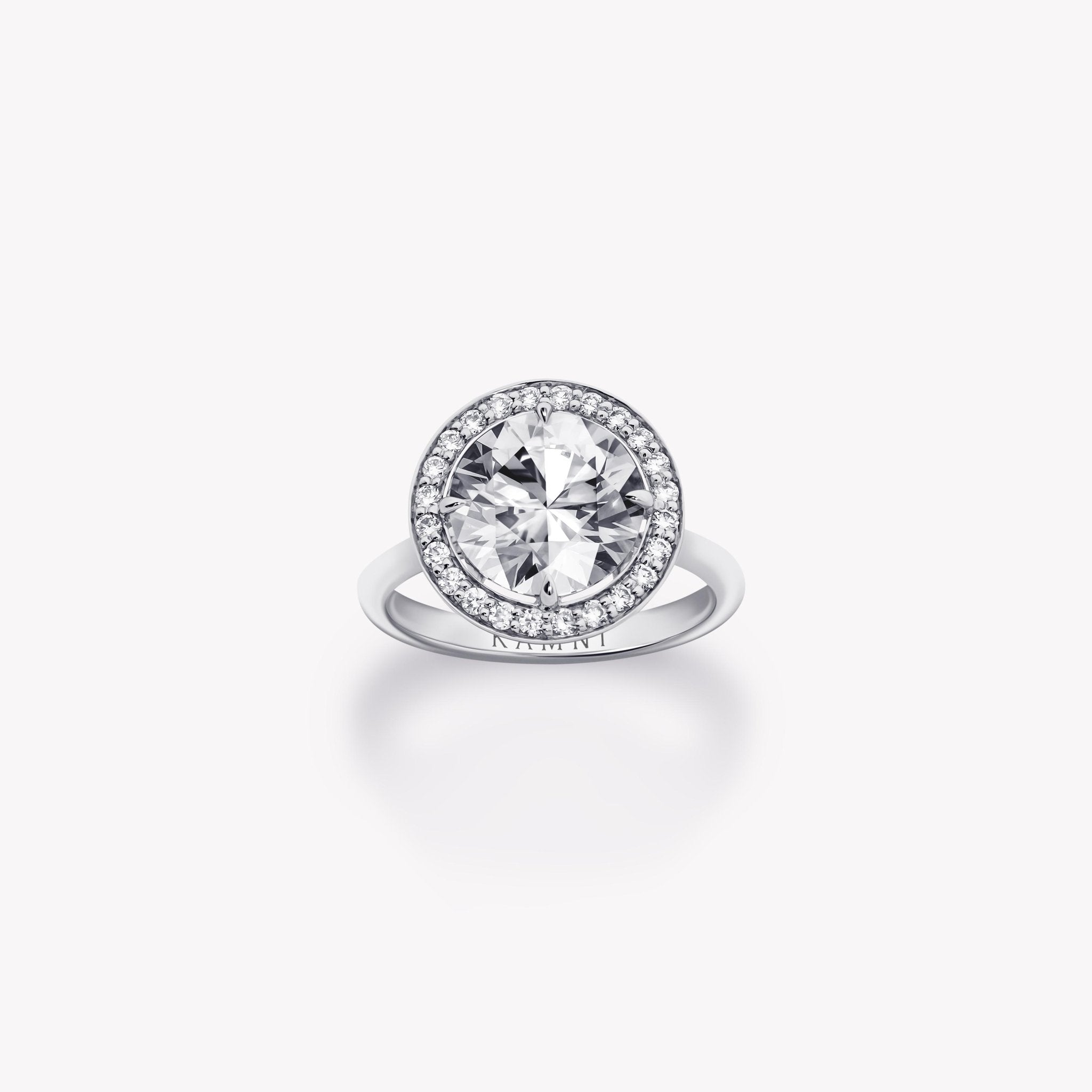ROUND DIAMOND HALO ENGAGEMENT RING - KAMNI Jewelry