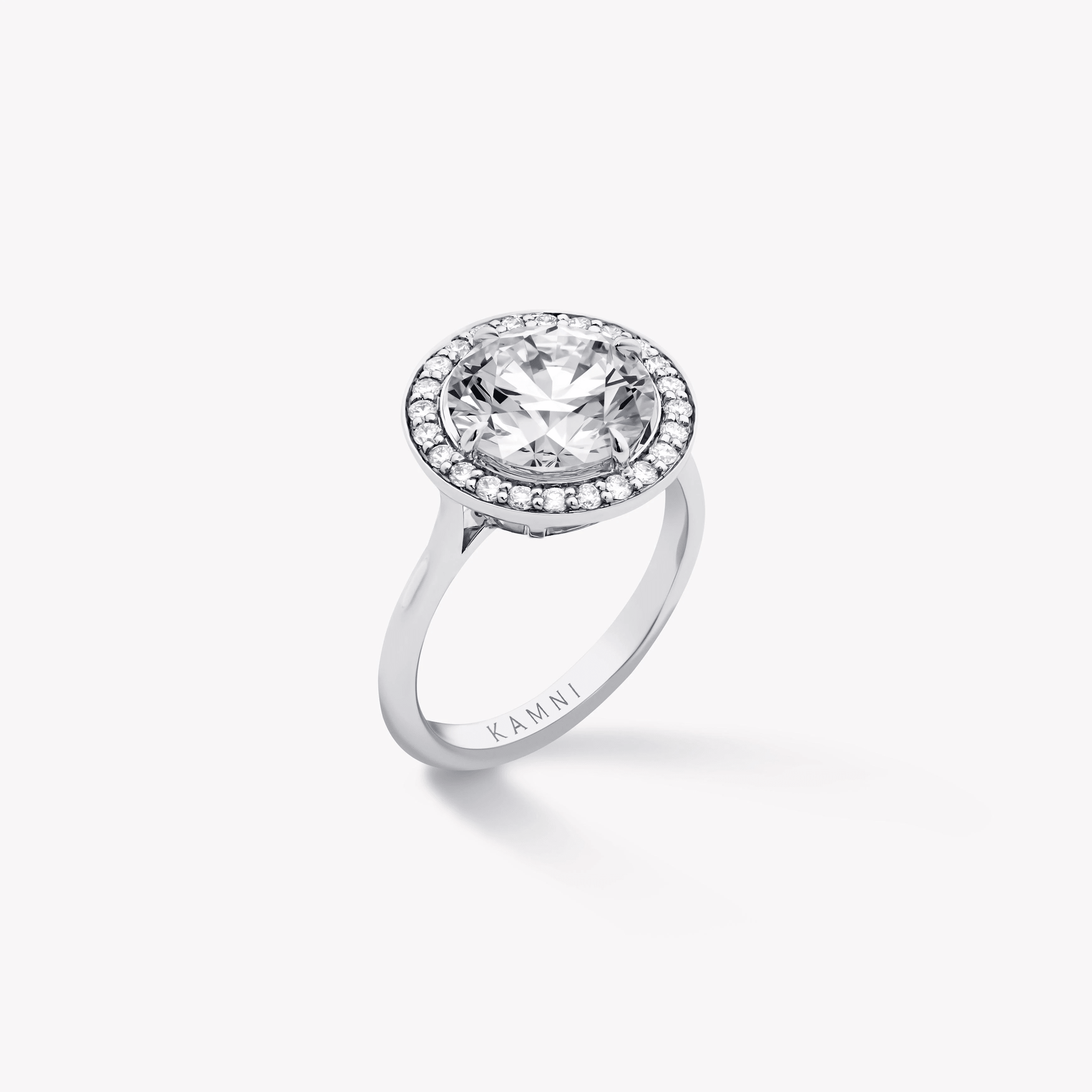 ROUND DIAMOND HALO ENGAGEMENT RING - KAMNI Jewelry