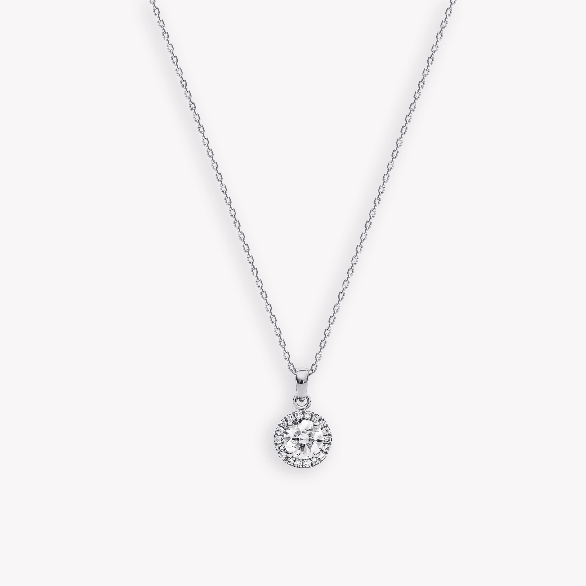 ROUND DIAMOND HALO PENDANT - KAMNI Jewelry
