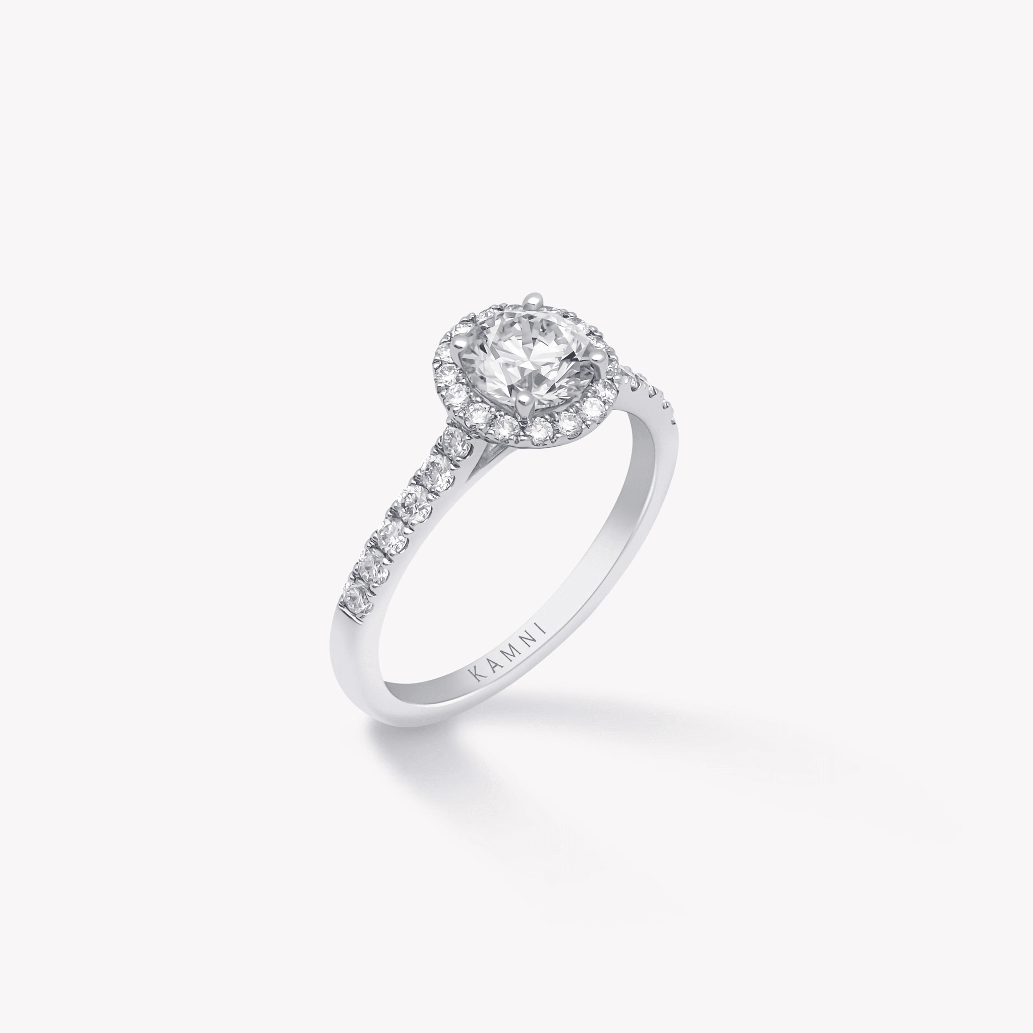ROUND DIAMOND HALO RING - KAMNI Jewelry