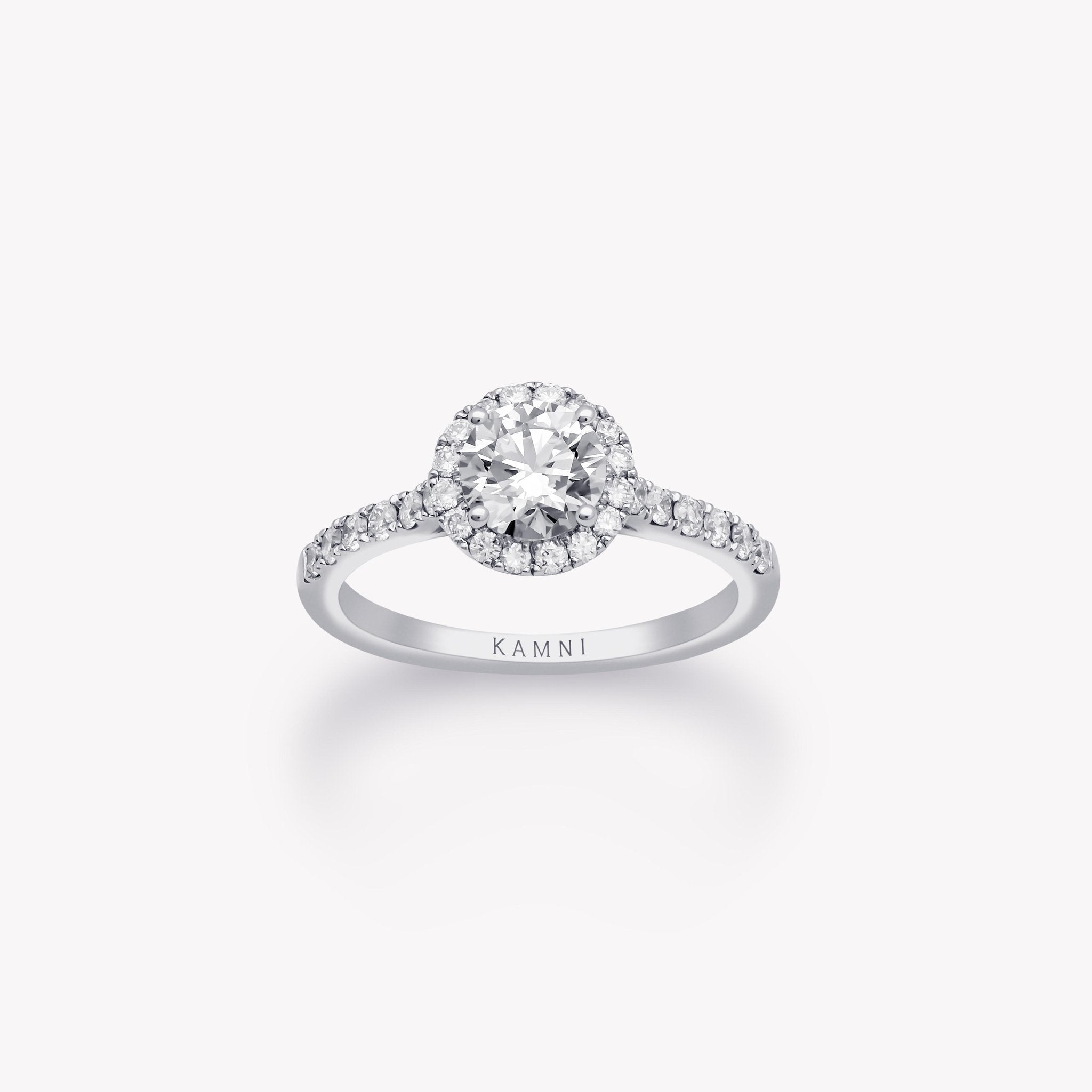 ROUND DIAMOND HALO RING - KAMNI Jewelry