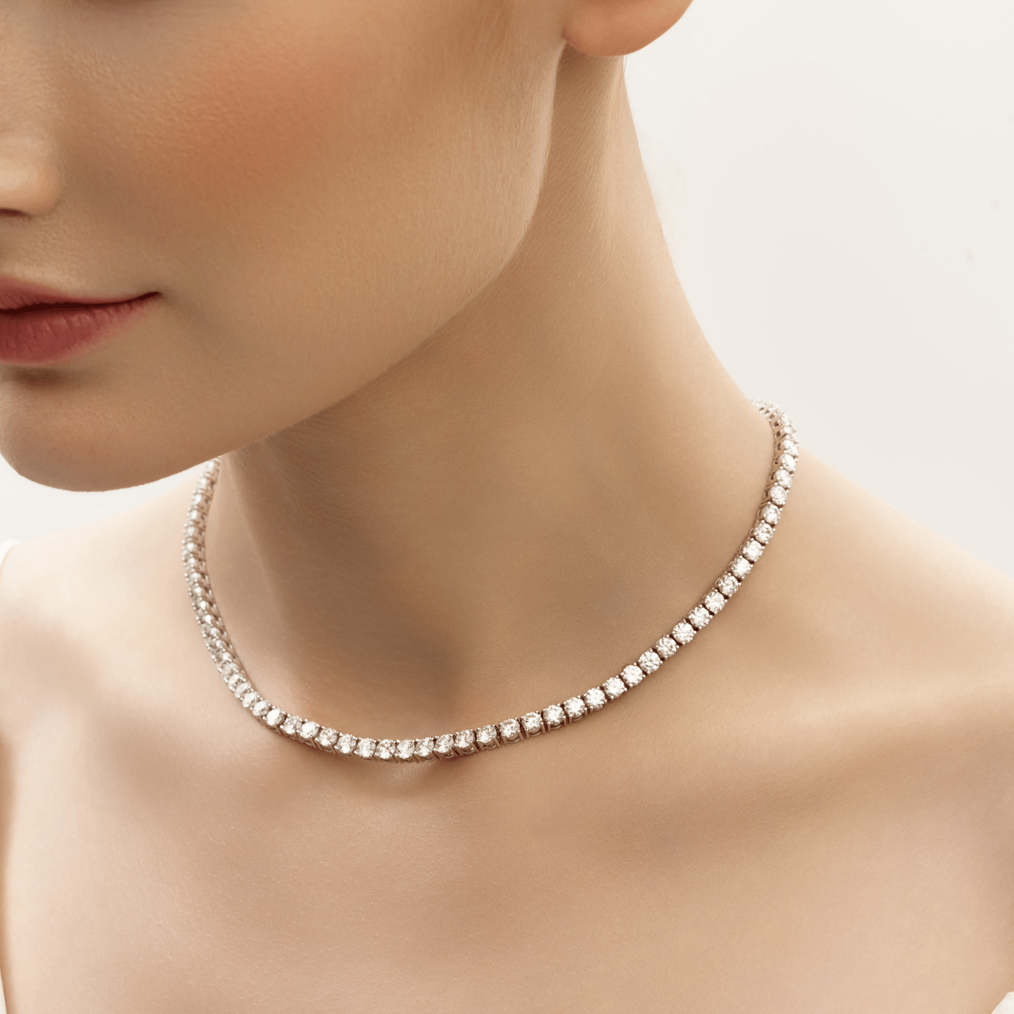 ROUND DIAMOND TENNIS NECKLACE - KAMNI Jewelry