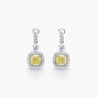 YELLOW CUSHION AND WHITE DIAMOND EARRINGS - KAMNI Jewelry