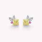 YELLOW CUSHION AND WHITE DIAMOND EARRINGS - KAMNI Jewelry
