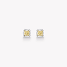 YELLOW CUSHION DIAMOND HALO EARRINGS - KAMNI Jewelry