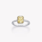 YELLOW CUSHION DIAMOND HALO ENGAGEMENT RING - KAMNI Jewelry