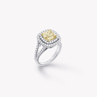 YELLOW CUSHION DIAMOND HALO RING - KAMNI Jewelry
