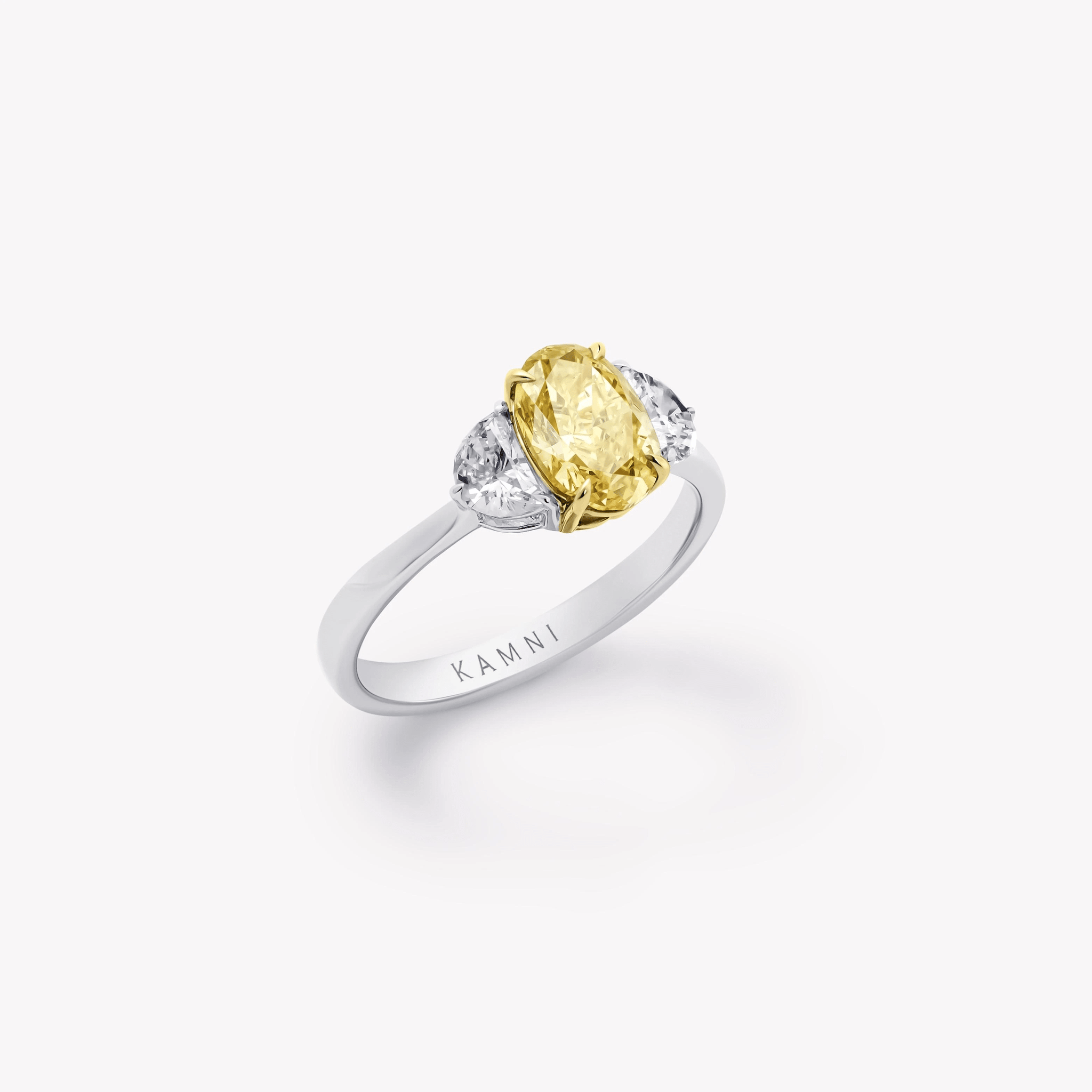YELLOW OVAL DIAMOND ENGAGEMENT RING - KAMNI Jewelry