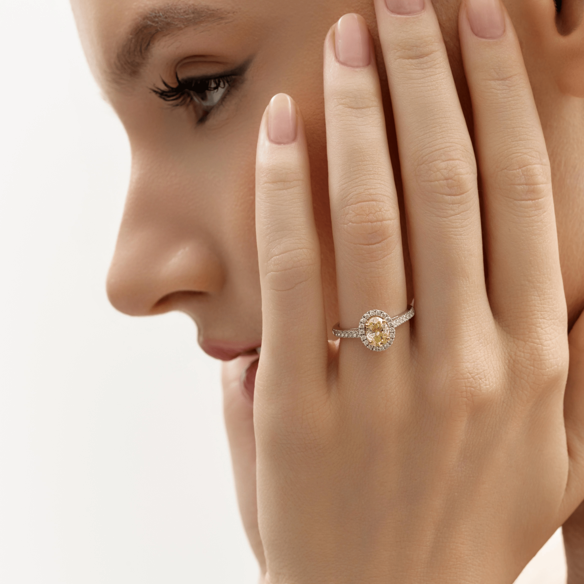 YELLOW OVAL DIAMOND ENGAGEMENT RING - KAMNI Jewelry