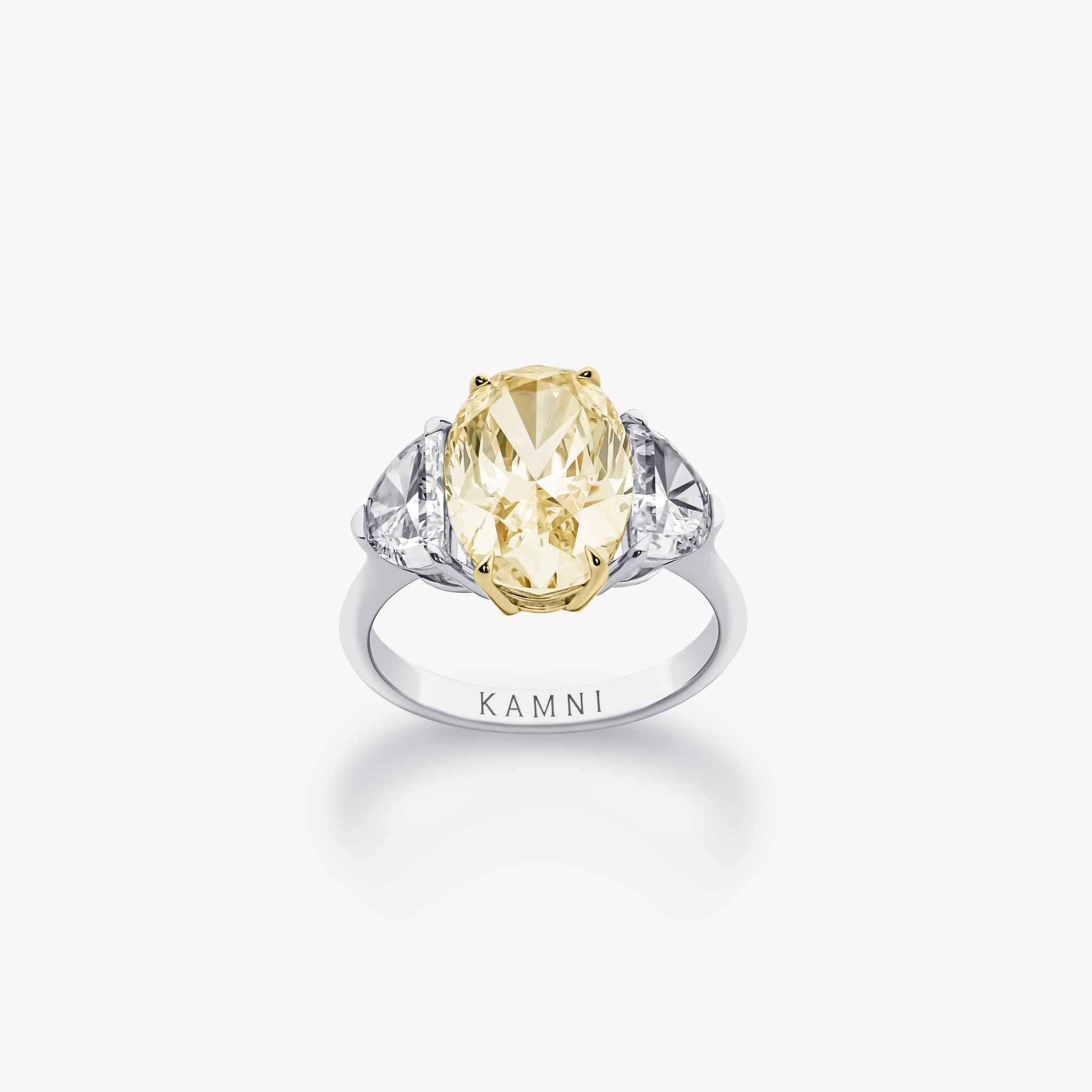 YELLOW OVAL DIAMOND ENGAGEMENT RING - KAMNI Jewelry