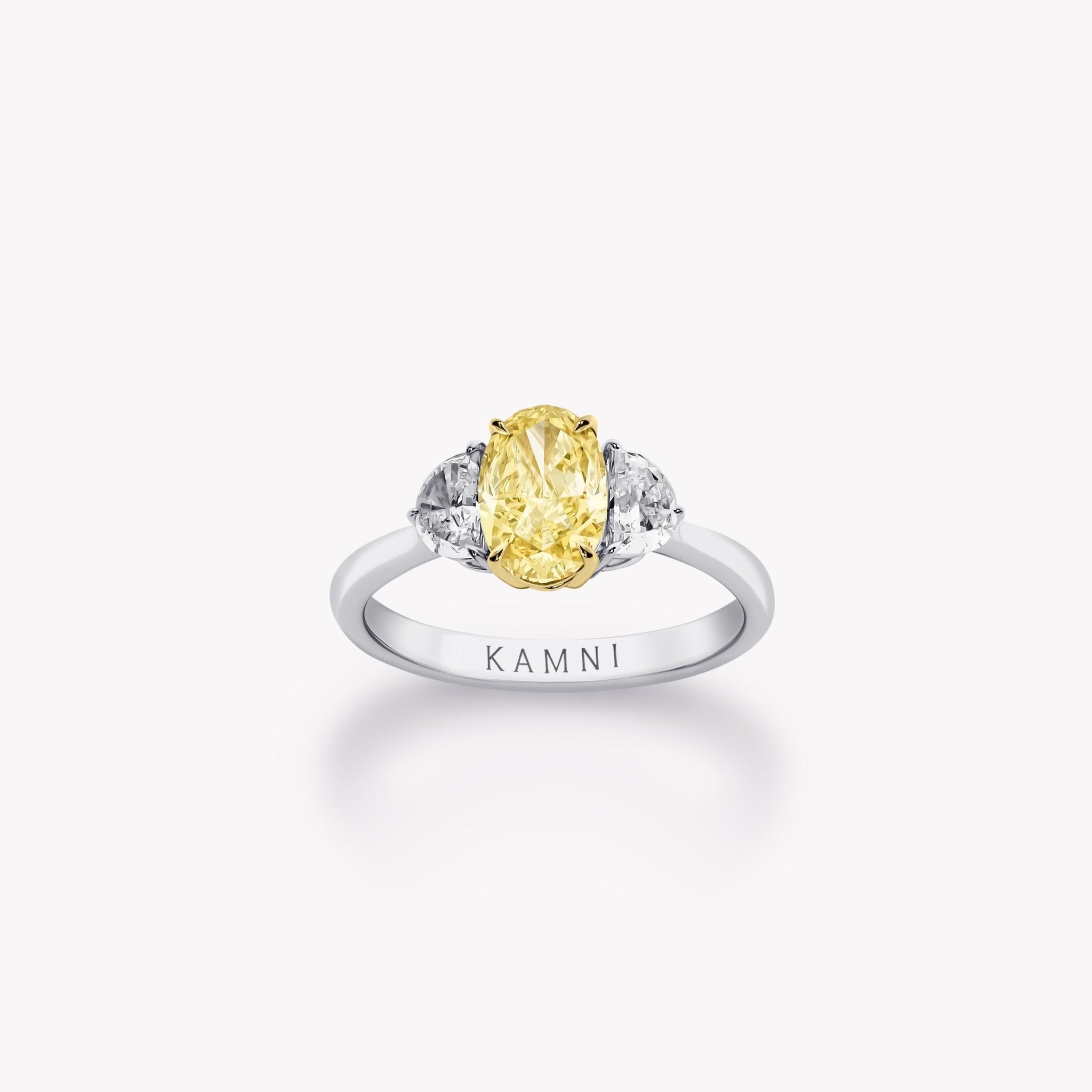 YELLOW OVAL DIAMOND ENGAGEMENT RING - KAMNI Jewelry