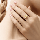 YELLOW OVAL DIAMOND ENGAGEMENT RING - KAMNI Jewelry