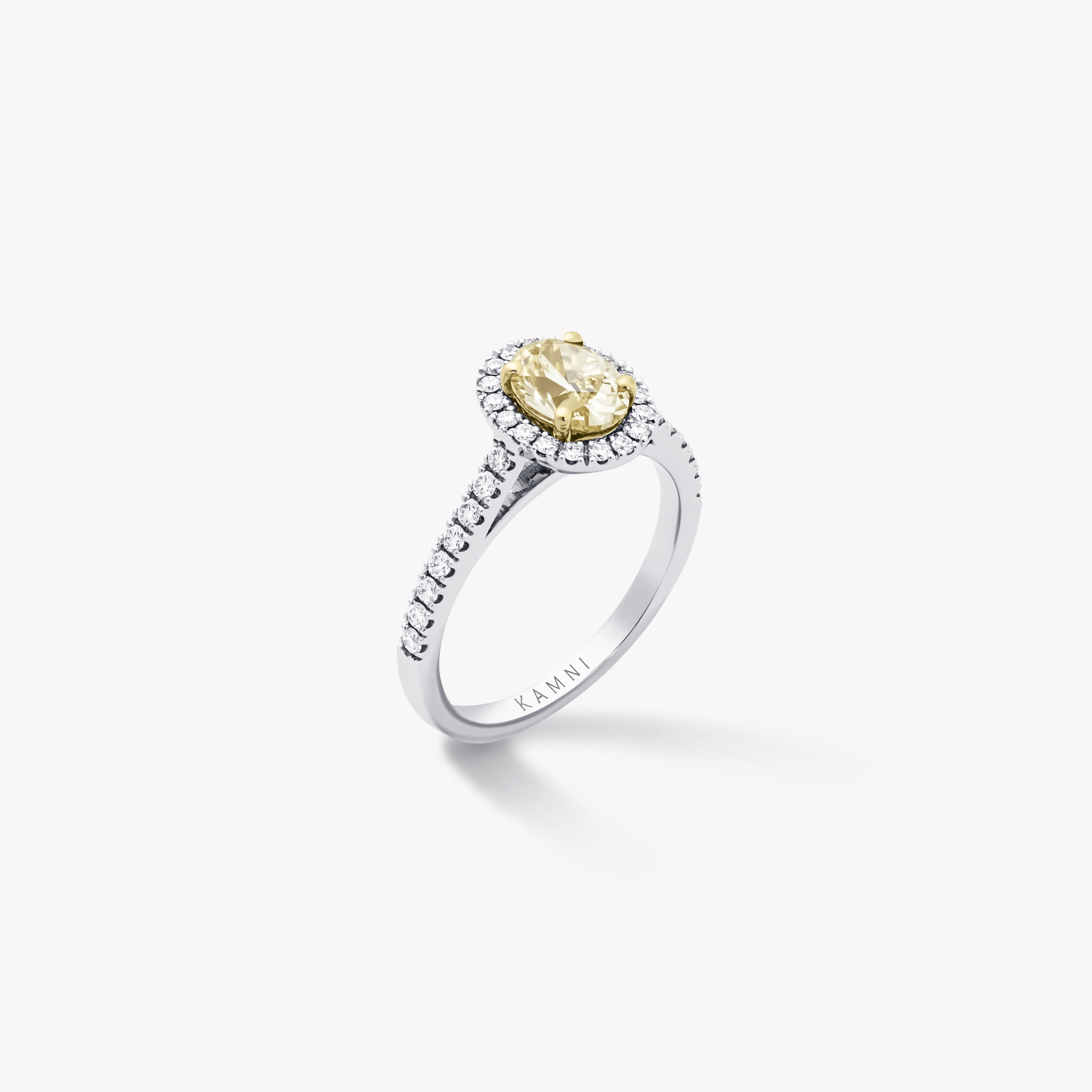 YELLOW OVAL DIAMOND ENGAGEMENT RING - KAMNI Jewelry