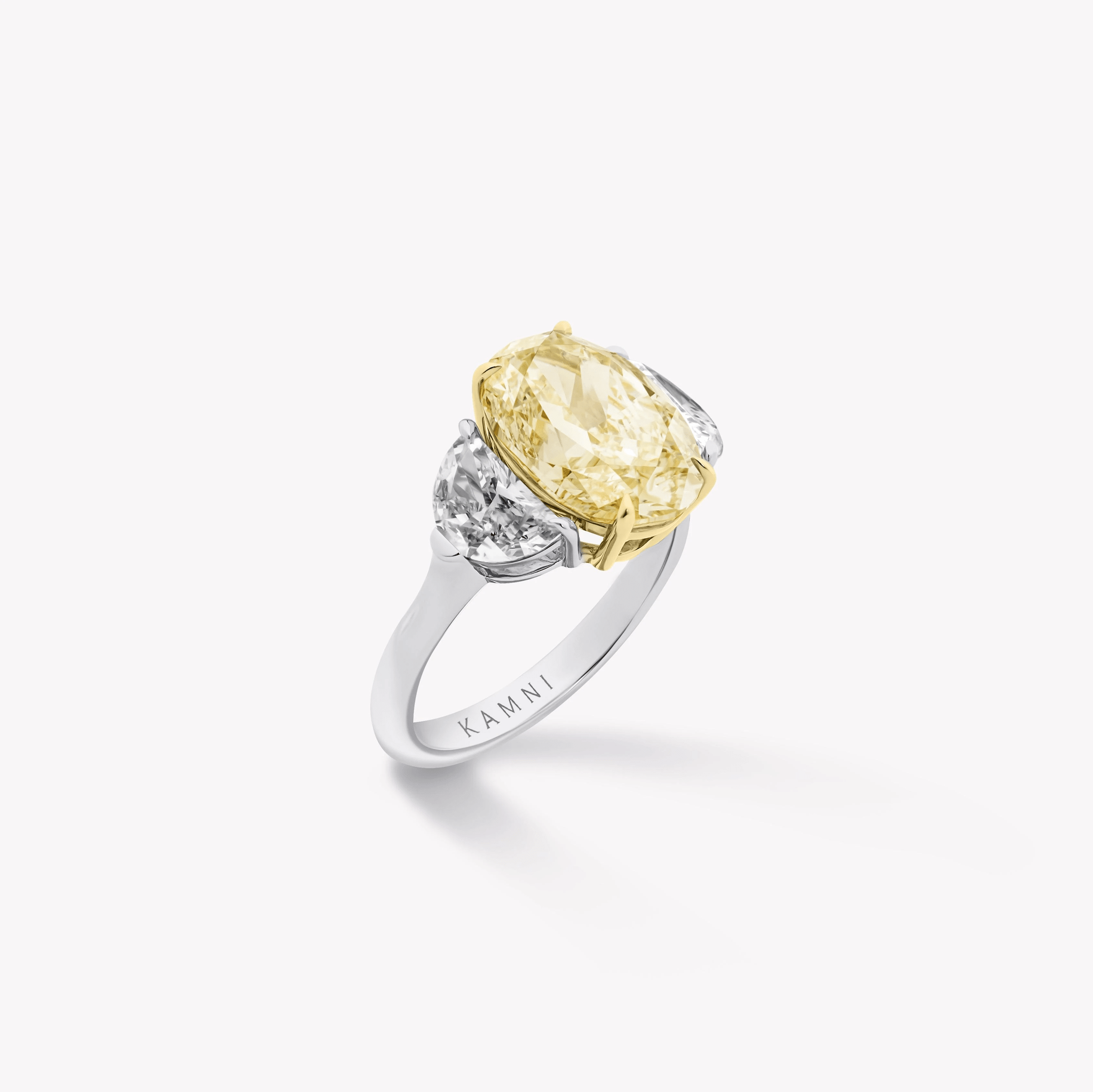 YELLOW OVAL DIAMOND ENGAGEMENT RING - KAMNI Jewelry