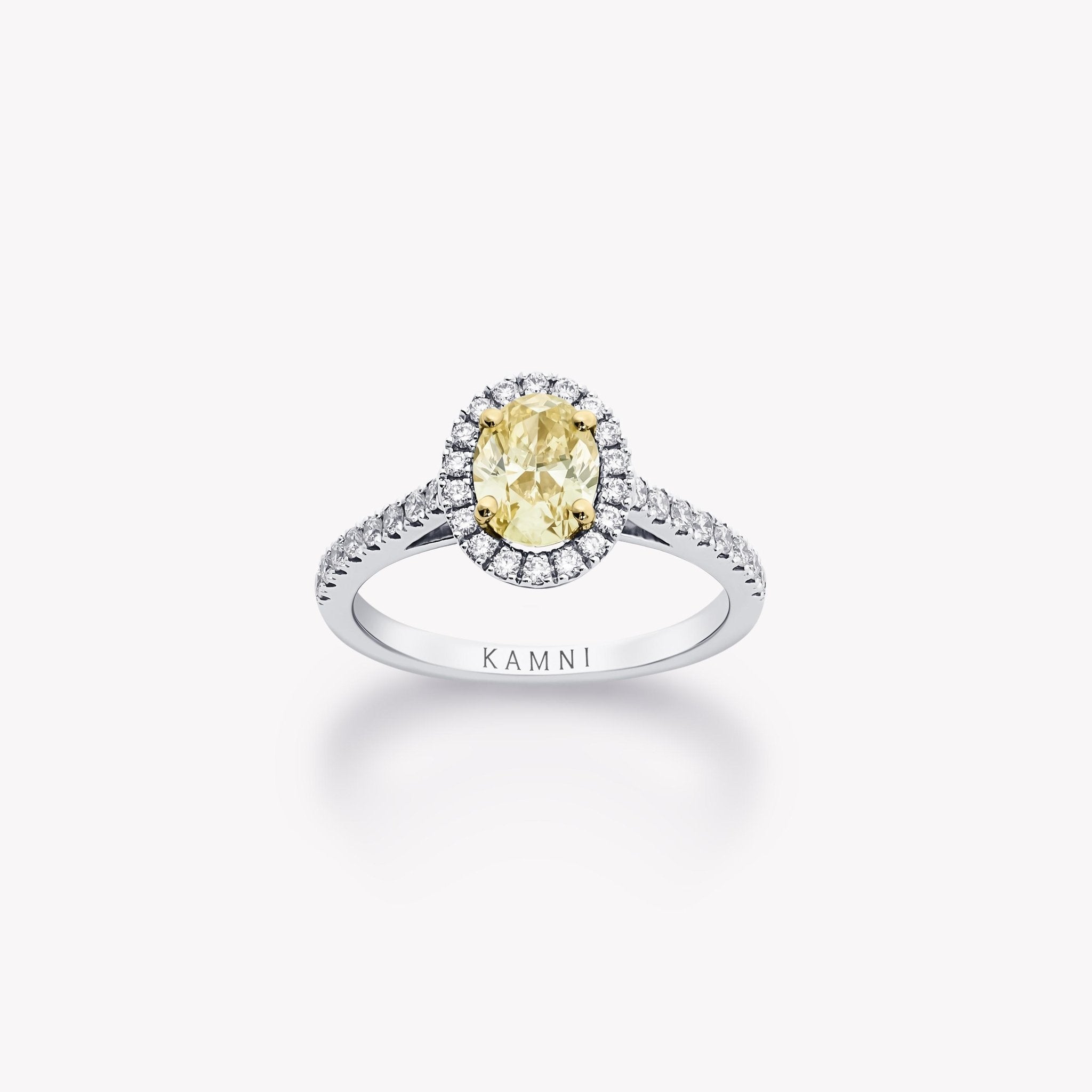YELLOW OVAL DIAMOND ENGAGEMENT RING - KAMNI Jewelry