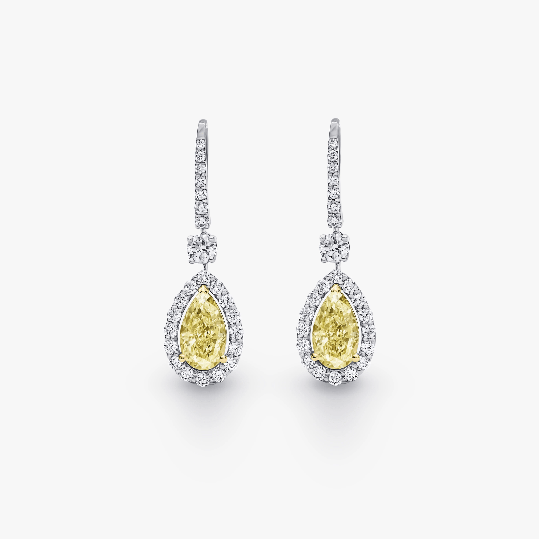 YELLOW PEAR AND WHITE DIAMOND EARRINGS - KAMNI Jewelry